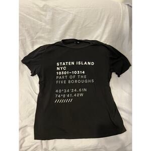 H&M Staten Island NYC Black T-Shirt